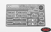 Metalowe emblematy do Toyoty Killerbody LC70 RC4WD