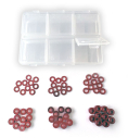 Zestaw podkładek aluminiowych czerwonych (60) H-SPEED po 10 sztuk. 0,25, 0,5, 1,0, 1,5, 2,0, 3,0 mm